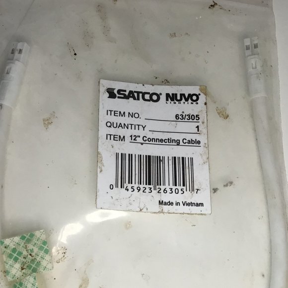 Satco Nuvo Thread Undercabinet LED Lighting 12" Connecting Cable White NIB - Picture 1 of 2